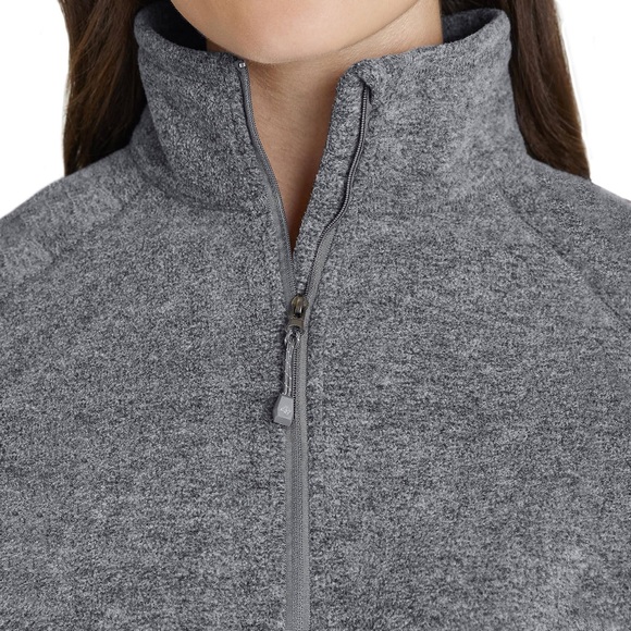 🏷️ 🏕️NWT Eddie Bauer Women’s Fleece 1/4 zip. Grey. Medium - Picture 3 of 11